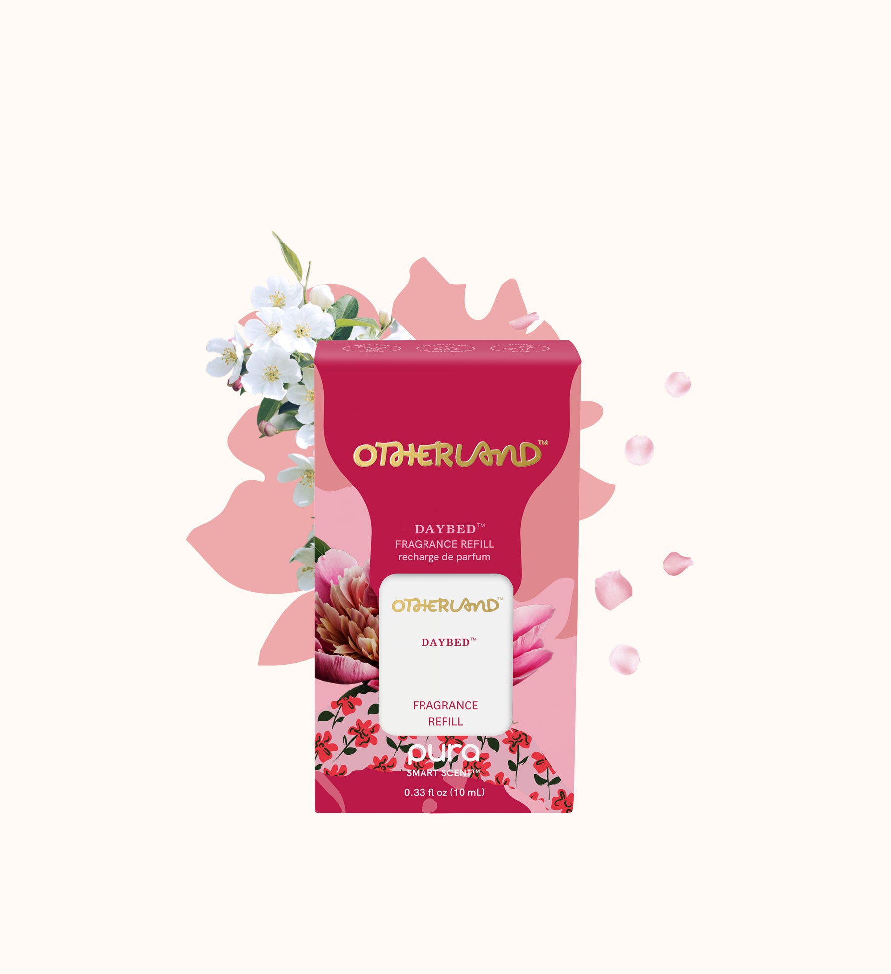 Otherland Daybed fragrance refill packaging with floral elements on a white background