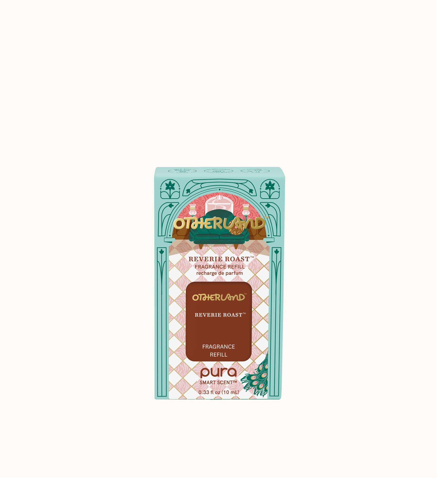 Pura Otherland Reverie Roast fragrance refill packaging on a white background